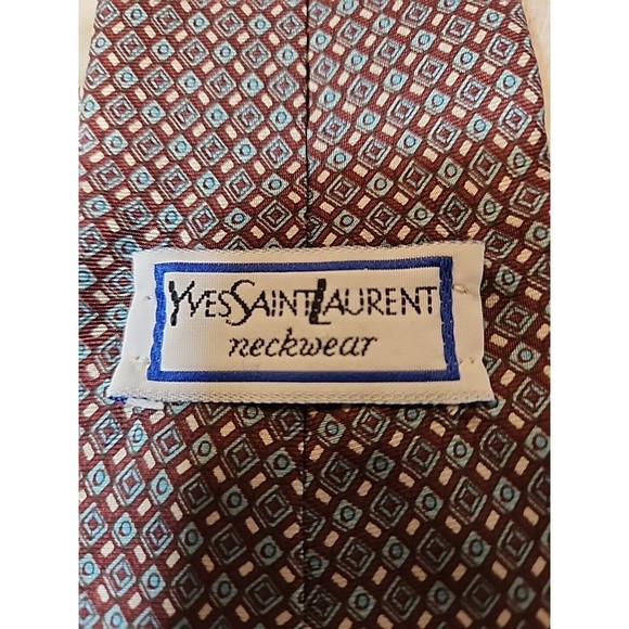 VINTAGE Yves Saint Laurent YSL Mens tie 100% Silk Imported‎ Fabric Made in USA - Picture 3 of 5